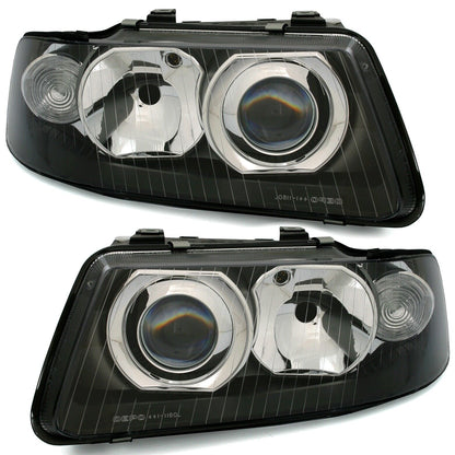 Set of headlights restyling for AUDI A3 8L in black left + right H1 H7 halogen 