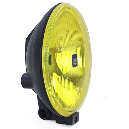 Original Hella Comet 500 H3 headlights with universal round yellow cap