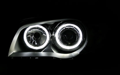 Angel Eyes Headlight Set White LED Rings for BMW 1 Series E81 E82 E87 E88 Silver 