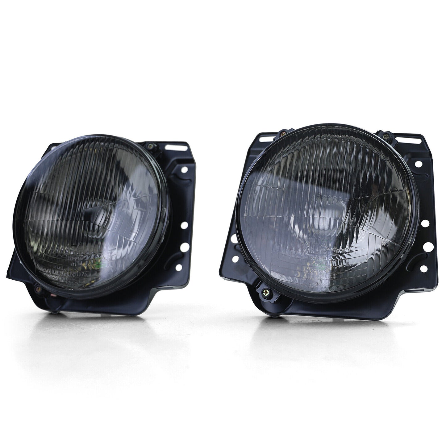 Faro anteriore H4 Nero Fumè scanalato compatibile per VW Golf 2 83-91