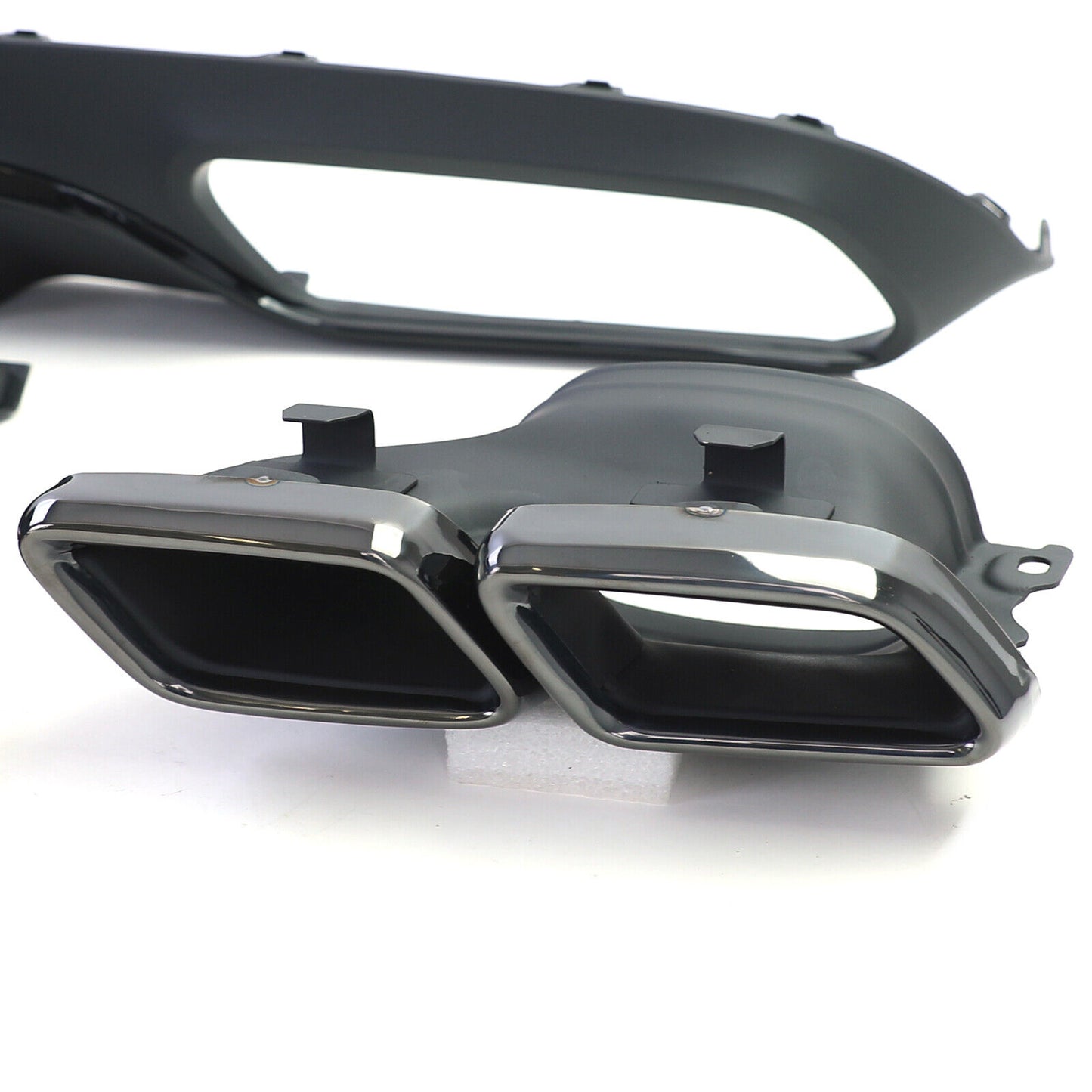 Diffusore Posteriore Sportivo con Terminali di Scarico Nero per Mercedes C C205 Coupé 15-18
