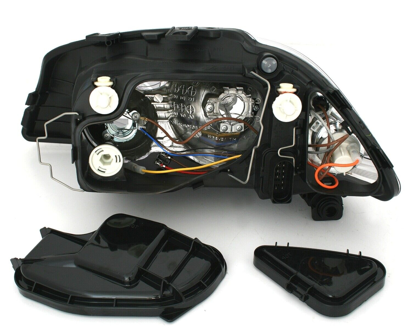 Headlight set for Seat Ibiza 6L Cordoba from 2002 - in black transparent glass H3 H7 