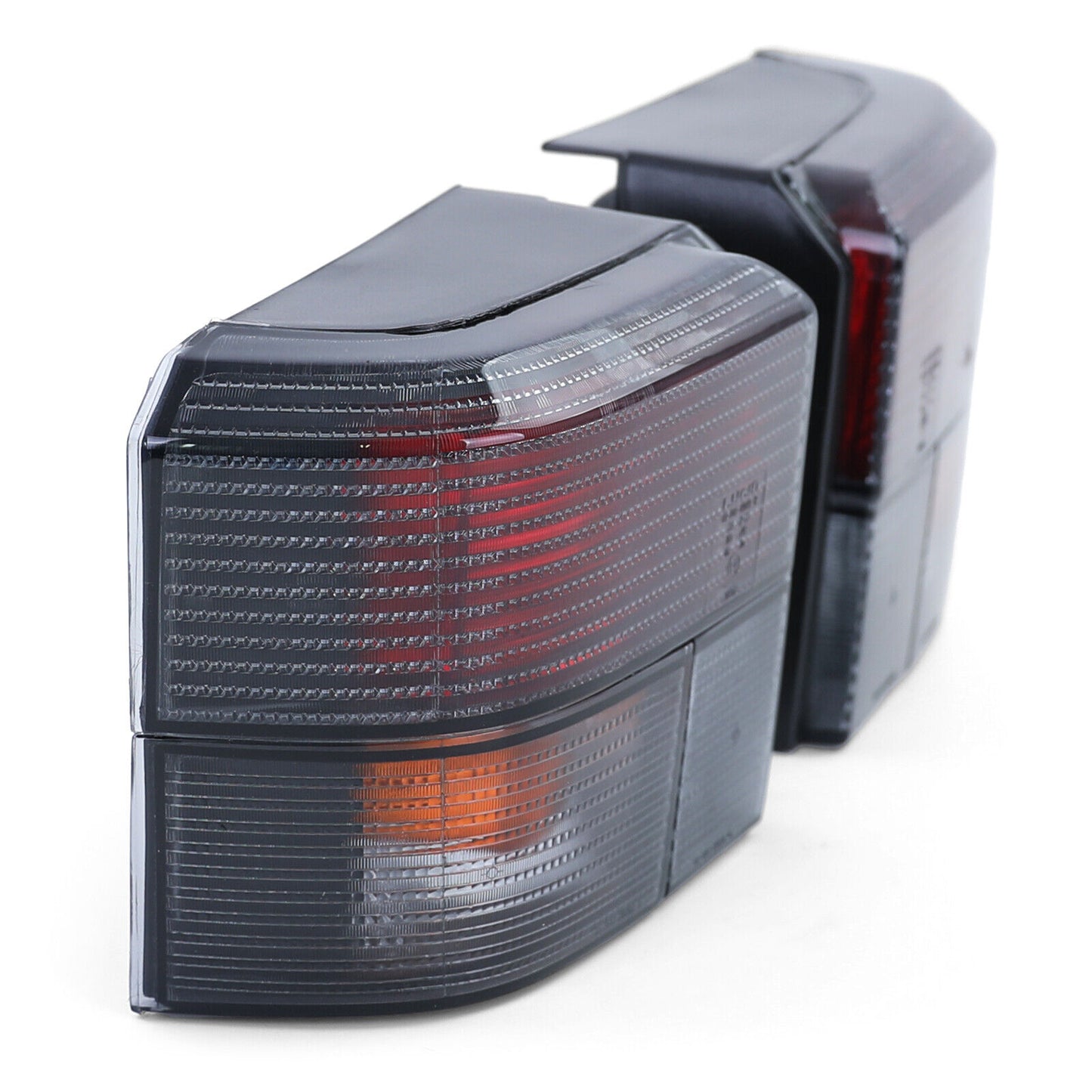 Pair of Black Smoke Rear Lights aftermarket compatible with VW T4 Bus Transporter Caravelle 90-03 