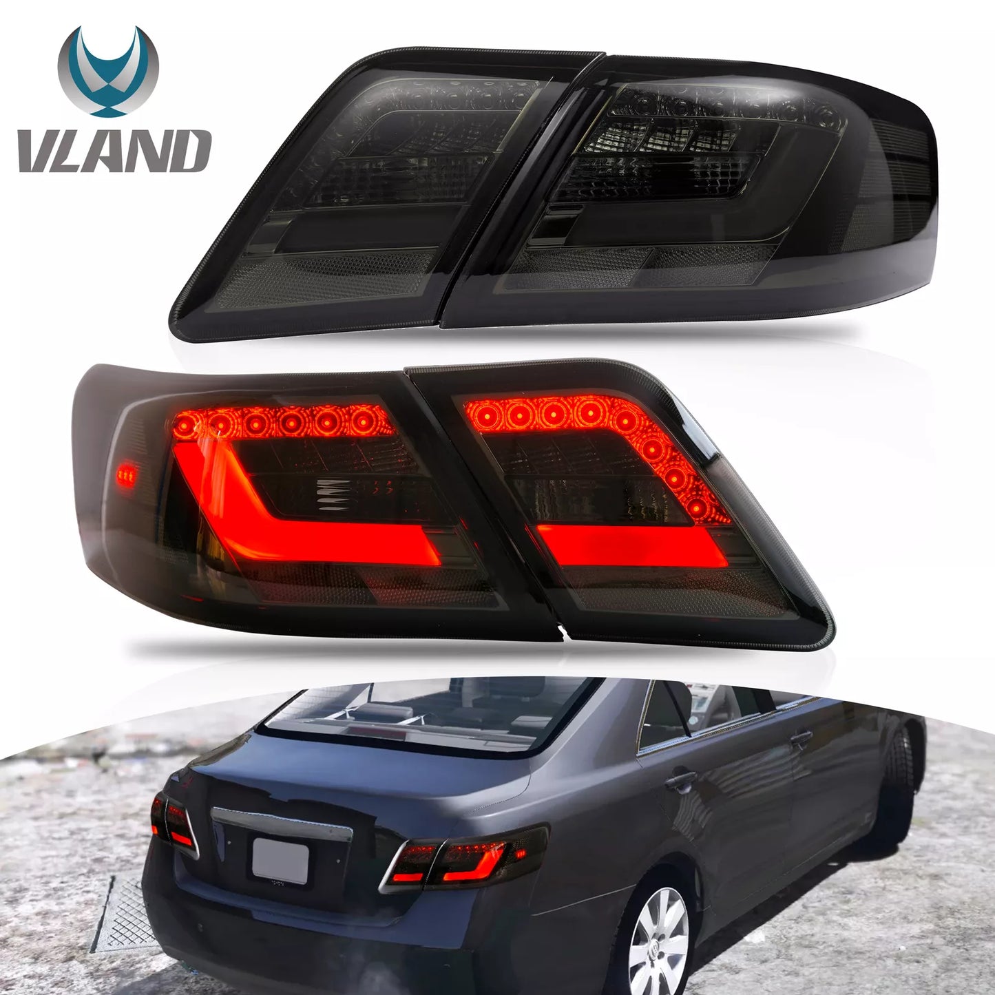 🔥ART.2859 Fanali Posteriori a LED Fumé – Toyota Camry XV40 Sedan (2007–2011)🔥