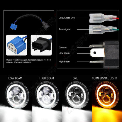 4PCS 5-3/4" 5.75" inch LED Projector Headlight DRL For Toyota Pickup 1975- 1978