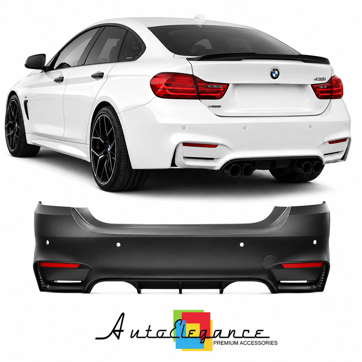 PARAURTI POSTERIORE BMW F36 GRAN COUPE LOOK M4 PDC