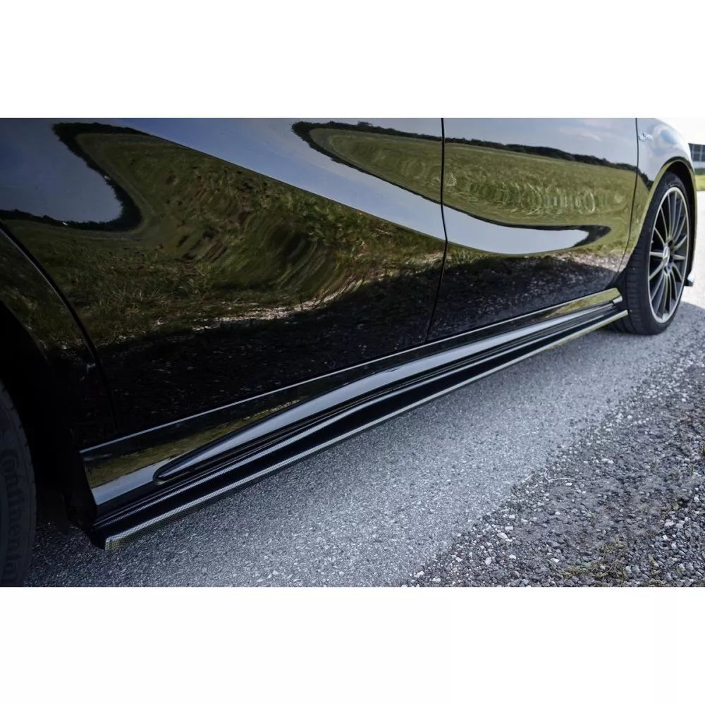 🔥SOTTO Minigonne Laterali in ABS Nero Lucido per Mercedes Classe A W176 AMG🔥