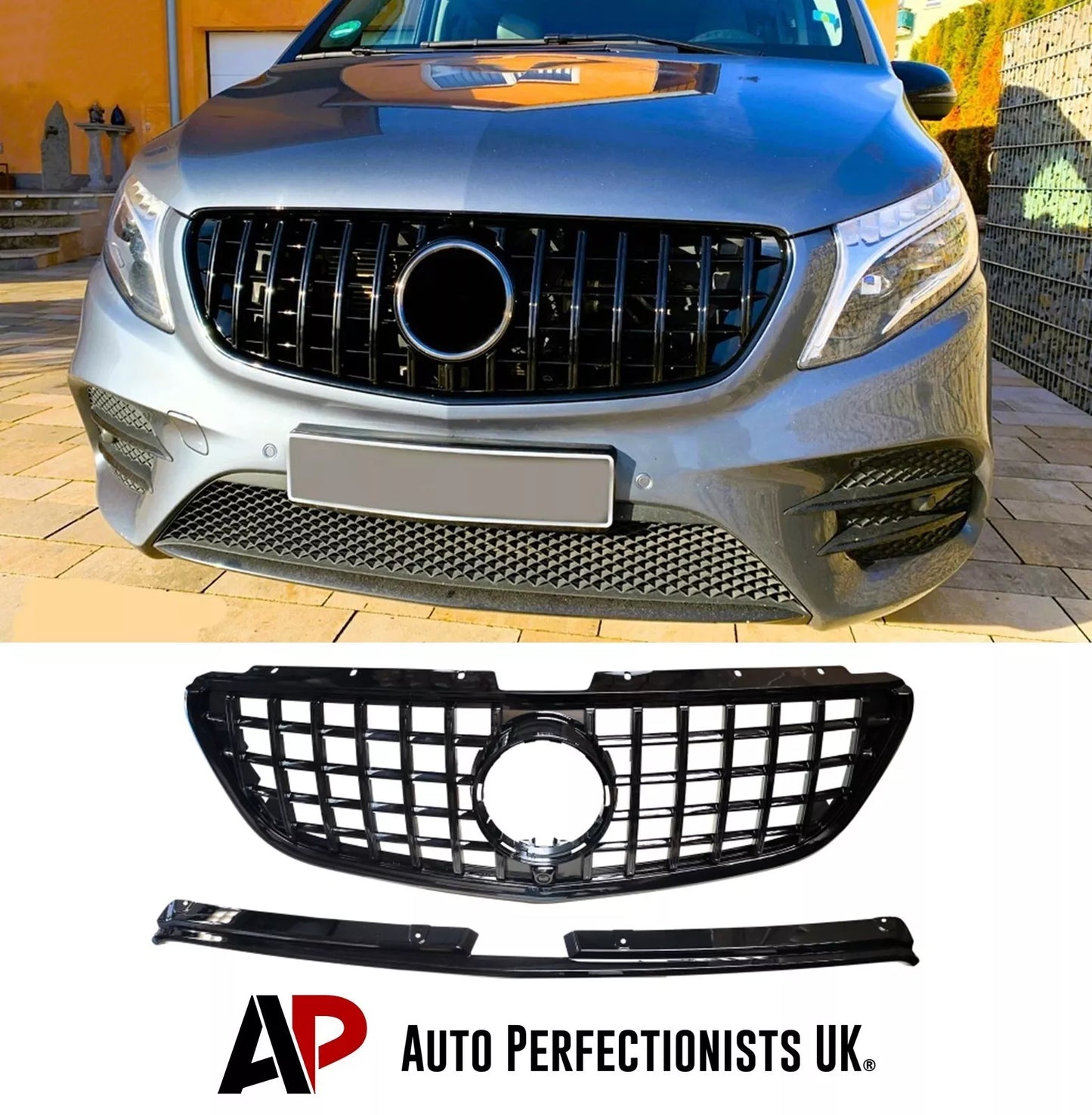 ✨GTR PANAMERICANA Grille Gloss Black SUITABLE FOR Mercedes Vito W447 14-19✨