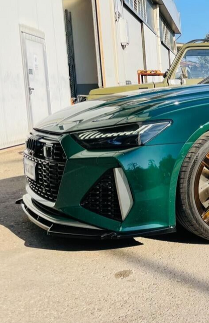 SPLITTER ADATTO PER AUDI A6 4G C8 2018+ NERO LUCIDO V1 LOOK SPORTIVO