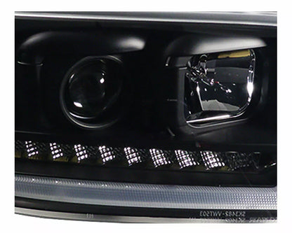 Fari TFL nero con frecce dinamiche adatti per VW T5 Bus 03-09