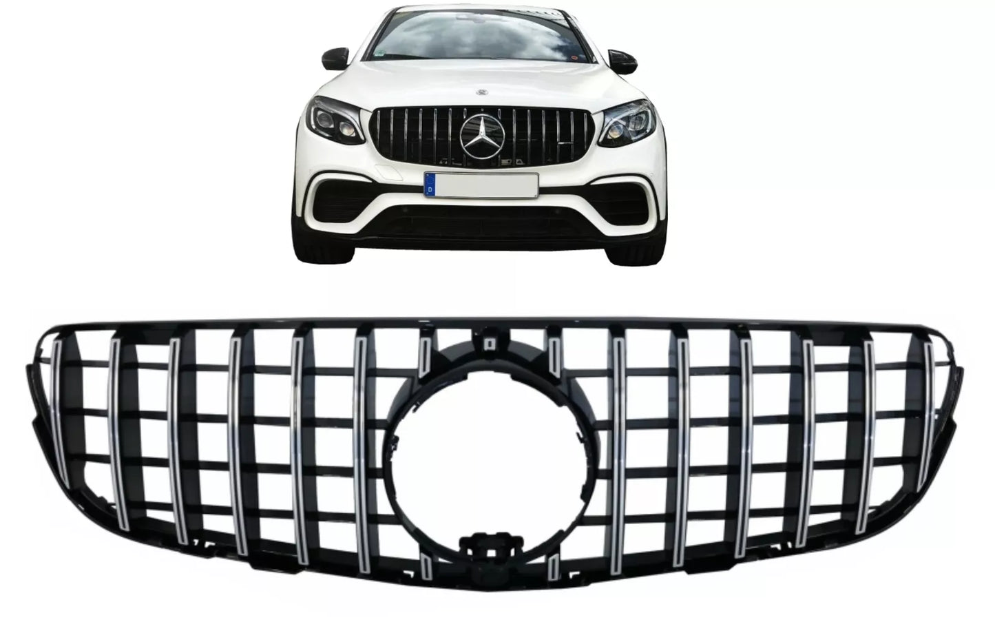 ⭐Calandre pour Mercedes GLC X253 C253 15-18 GT R Panamericana Look Chrome⭐