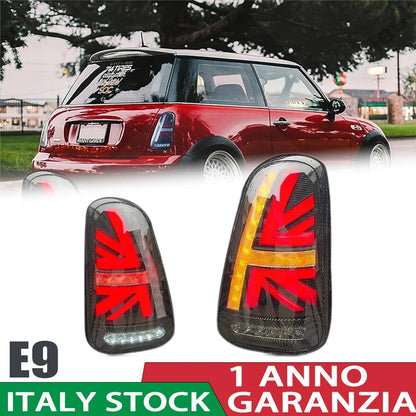 🔥Fanale Posteriore LED E9 Nero – Mini Cooper R50 / R52 / R53 (2002–2006)🔥