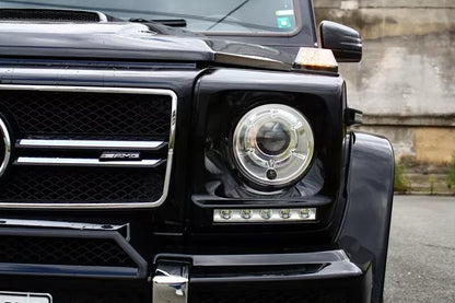 ✨Cover per Mercedes G W463 89-12 LED DRL Chrome G65 Look Nero✨