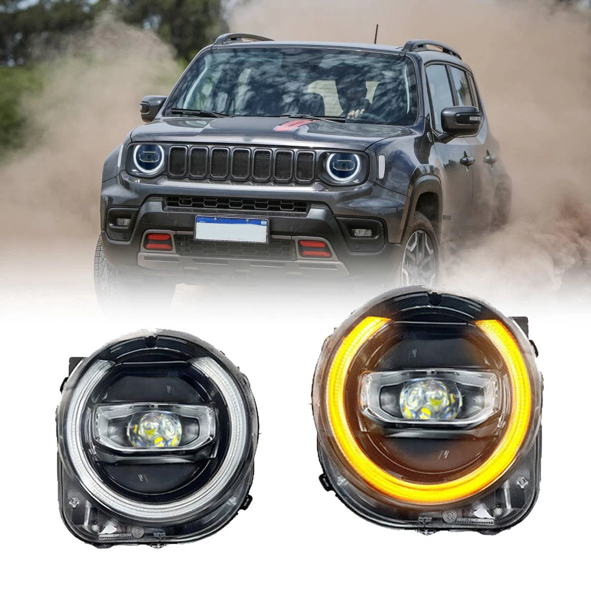 🔥Fari Anteriori Full LED – Jeep Renegade 2014–2021🔥