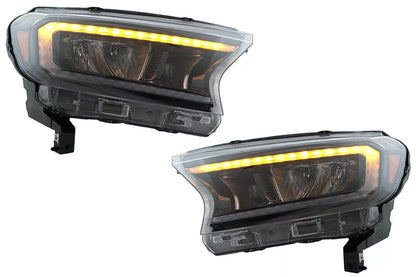 ✨LHD Fari Barra luminosa LED per Ford Ranger 15-20 Full Housing nero Dinamico✨