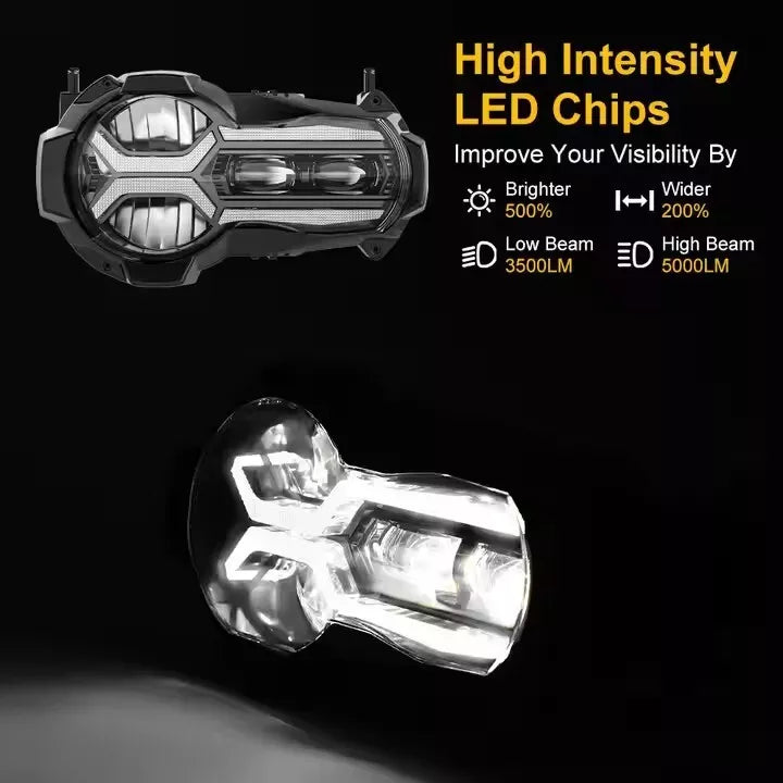 🔥Fari Anteriori LED E24 – BMW R1200GS K50 / ADV K51🔥