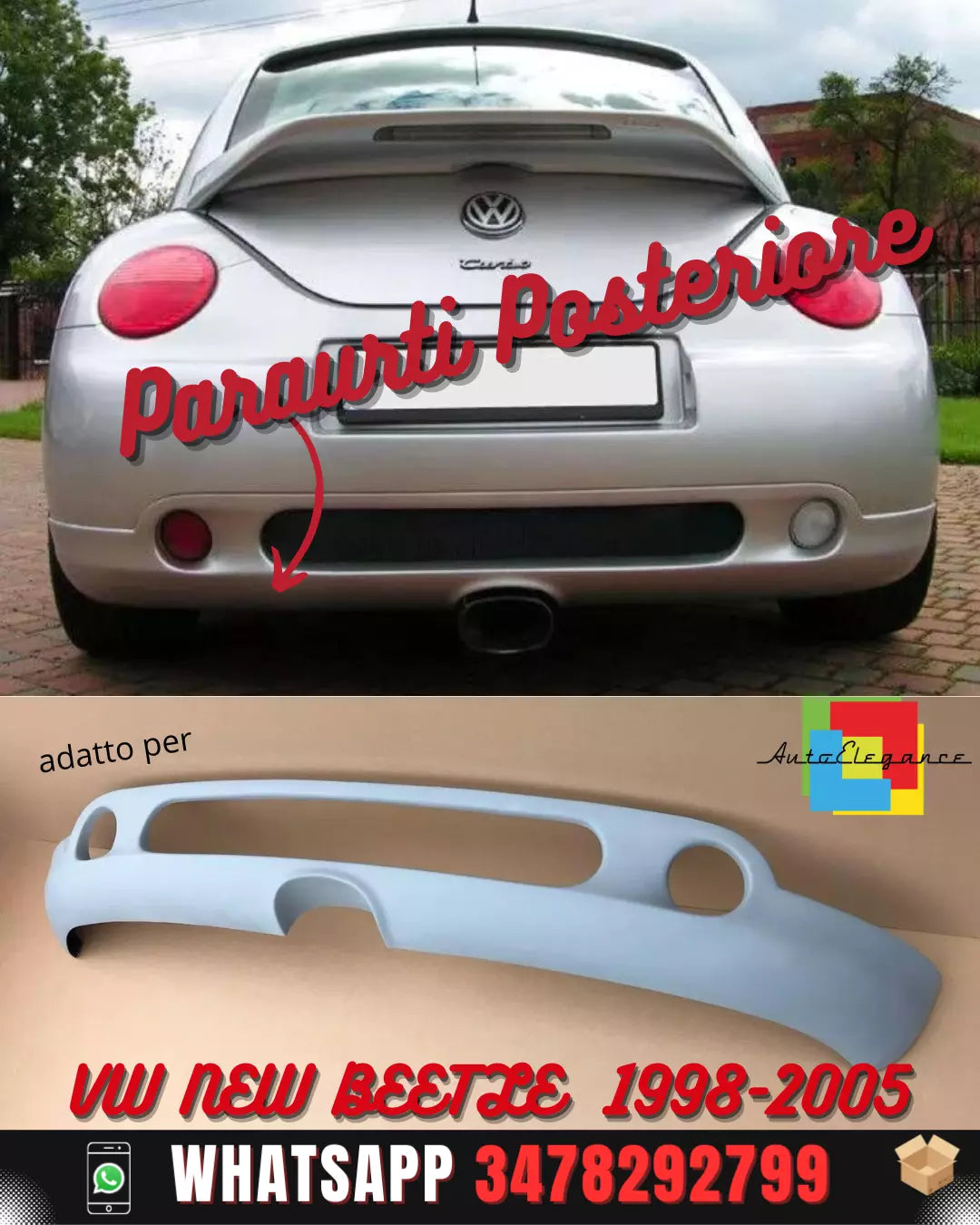 VW NEW BEETLE REAR BUMPER 1998-2005 