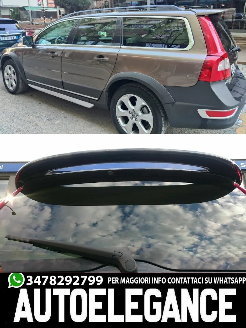 VOLVO V70 XC70 III 2007+ REAR DISC SPOILER SPORTY LOOK- 