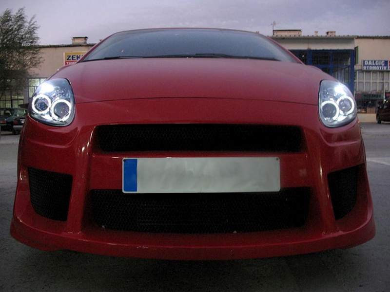 💫ART.6162 FARI ANTERIORI OCCHI D'ANGELO per FIAT GRANDE PUNTO 05-08 CROMATI💫