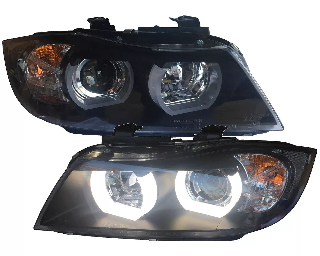 Fari Xenon D1S Angel Eyes per BMW E90 E91 2005-2008 nero sinistro destro