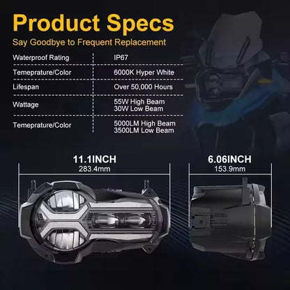 🔥Fari Anteriori LED E24 – BMW R1200GS K50 / ADV K51🔥