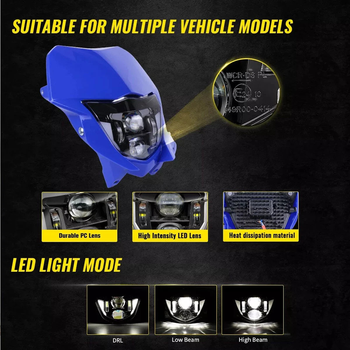 🔥Faro LED con Maschera – Yamaha WR250F / WR450F (2020–2024)🔥