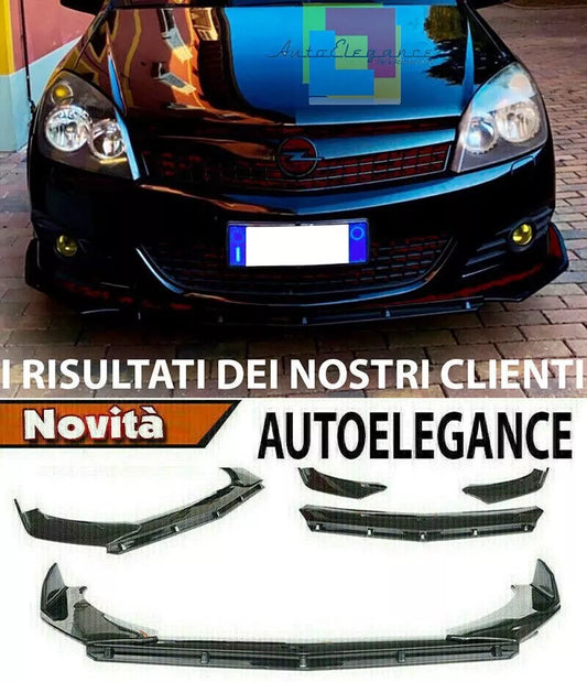 OPEL ASTRA H LAMA PARAURTI ANTERIORE LOOK NERO LUCIDO RS - 3P -