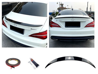 Per Mercedes C117 classe CLA SPOILER POSTERIORE LIP NERO LUCIDO