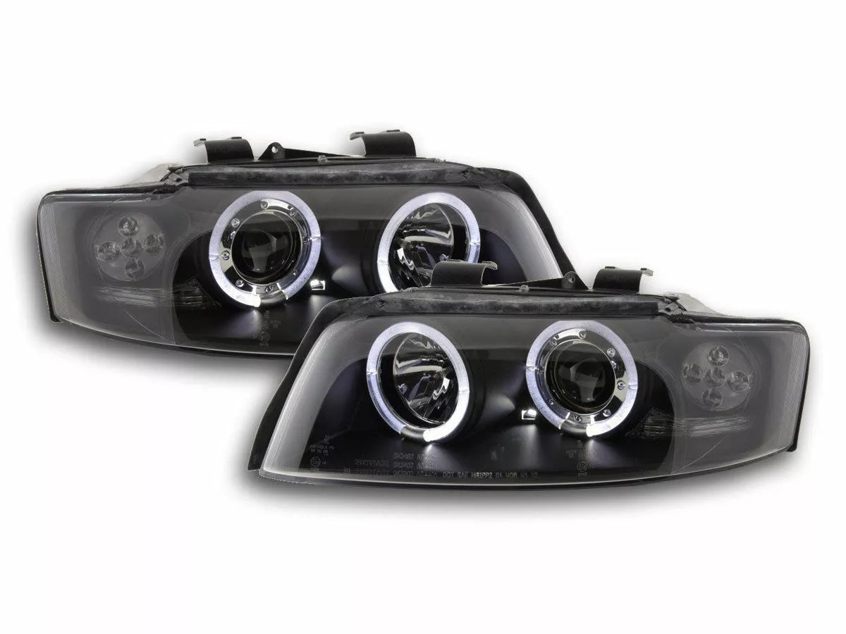 ANGEL EYES FARI PER AUDI A4 8E B6 01-04 LED LUCE DI POSIZIONE NERO