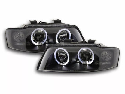 ANGEL EYES FARI PER AUDI A4 8E B6 01-04 LED LUCE DI POSIZIONE NERO