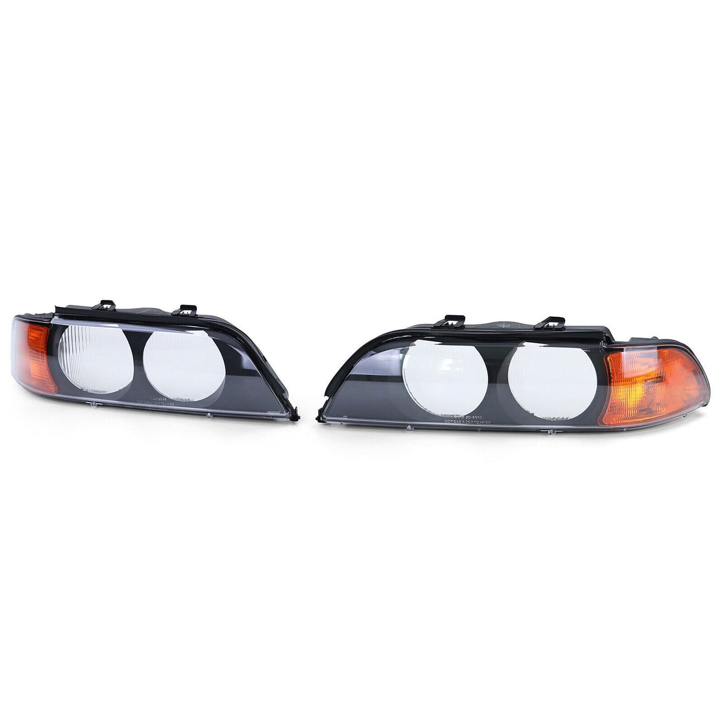Coppia lenti faro sparse destra sinistra adatta per BMW Serie 5 E39 95-04- AUTOELEGANCERICAMBI