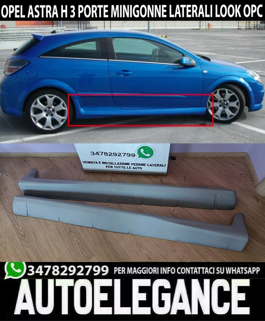 MINIGONNE LATERALI OPEL ASTRA H GTC SPOILER SOTTO PORTA VRT