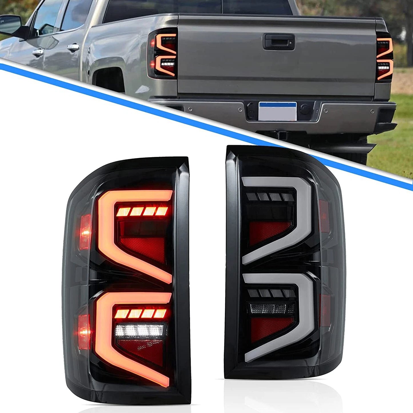 🔥ART.2863 Fanali Posteriori a LED con Animazione Start-Up–Chevrolet Silverado🔥
