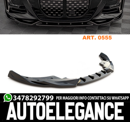 SPLITTER  adatto BMW SERIE 4 G22 G23 PARAURTI ANTERIORE NERO LUCIDO PARAURTI M