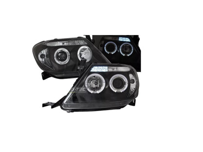 😎Fari per TOYOTA HILUX 05-11 ANGEL EYES NERO😎