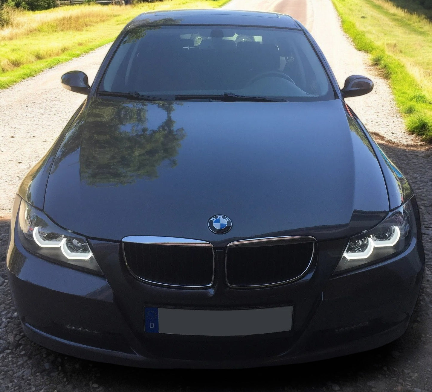 Fari Xenon D1S Angel Eyes per BMW E90 E91 2005-2008 nero sinistro destro