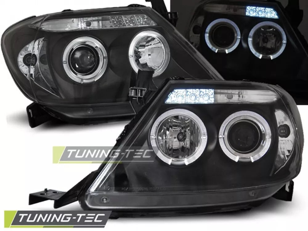 😎Fari per TOYOTA HILUX 05-11 ANGEL EYES NERO😎