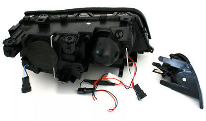 😊EAGLE EYES Set fari Angel Eyes in nero per BMW Serie 3 E46 Limo Tour LED😊