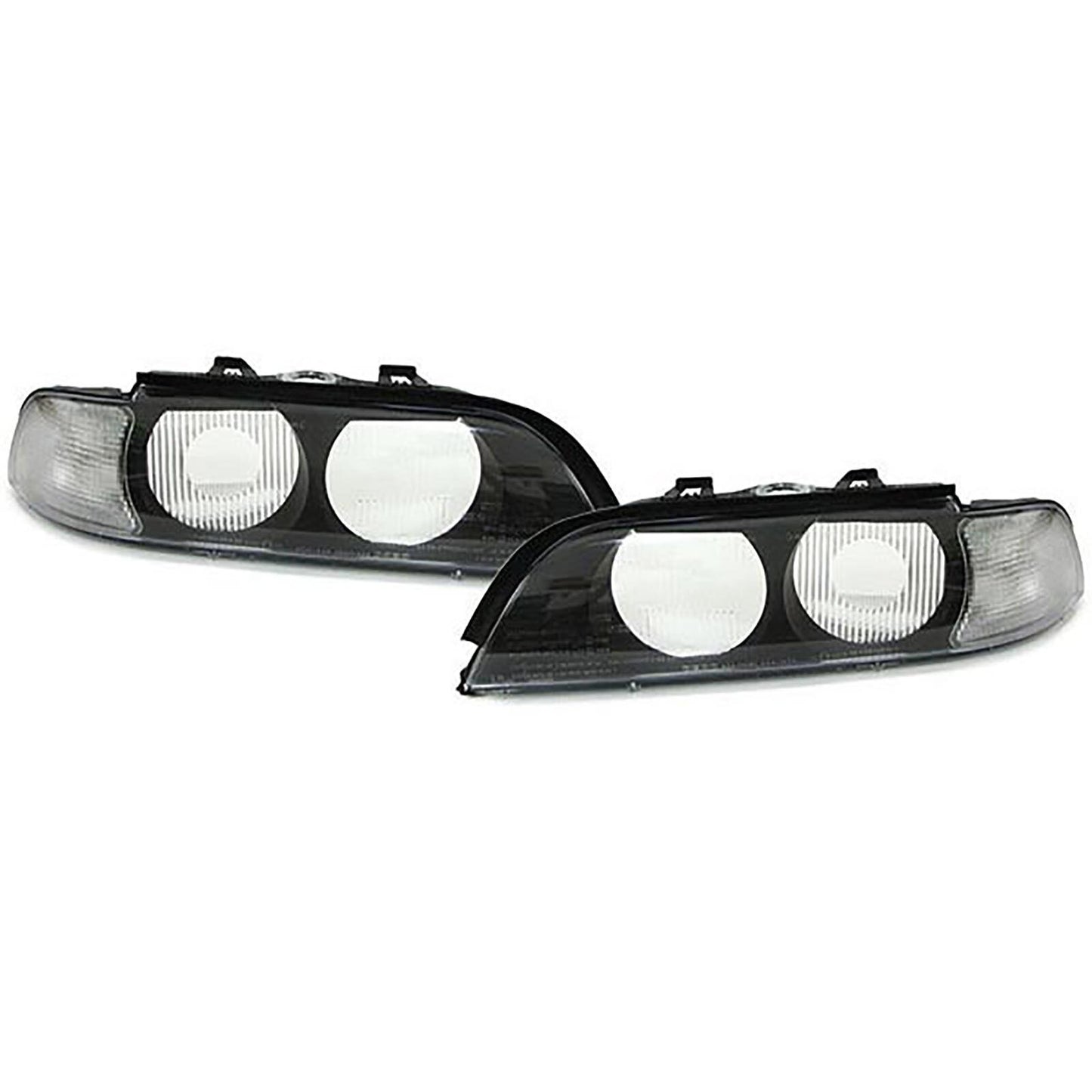 Coppia di lenti per fari allo xeno, indicatori di direzione bianchi aftermarket compatibile con BMW E39 95-00