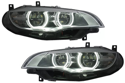 😎Fari LED Xenon Angel Eyes Cerchi 3D Double Halo per BMW X6 E71 08-12😎