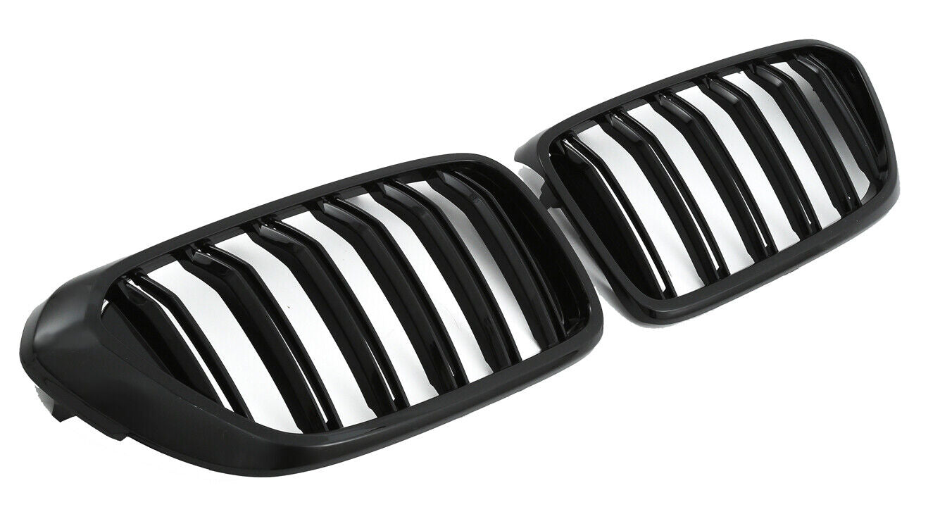 ADATTO A BMW SERIE 6 G32 GRAN TURISMO SPORT GRILL DOPPIA STAFFA NERO LUCIDO