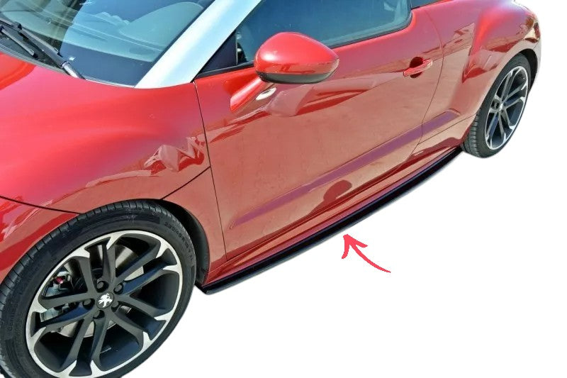 ✨MINIGONNE laterali design nero lucido ABS per Peugeot RCZ lifting 2012-2015✨