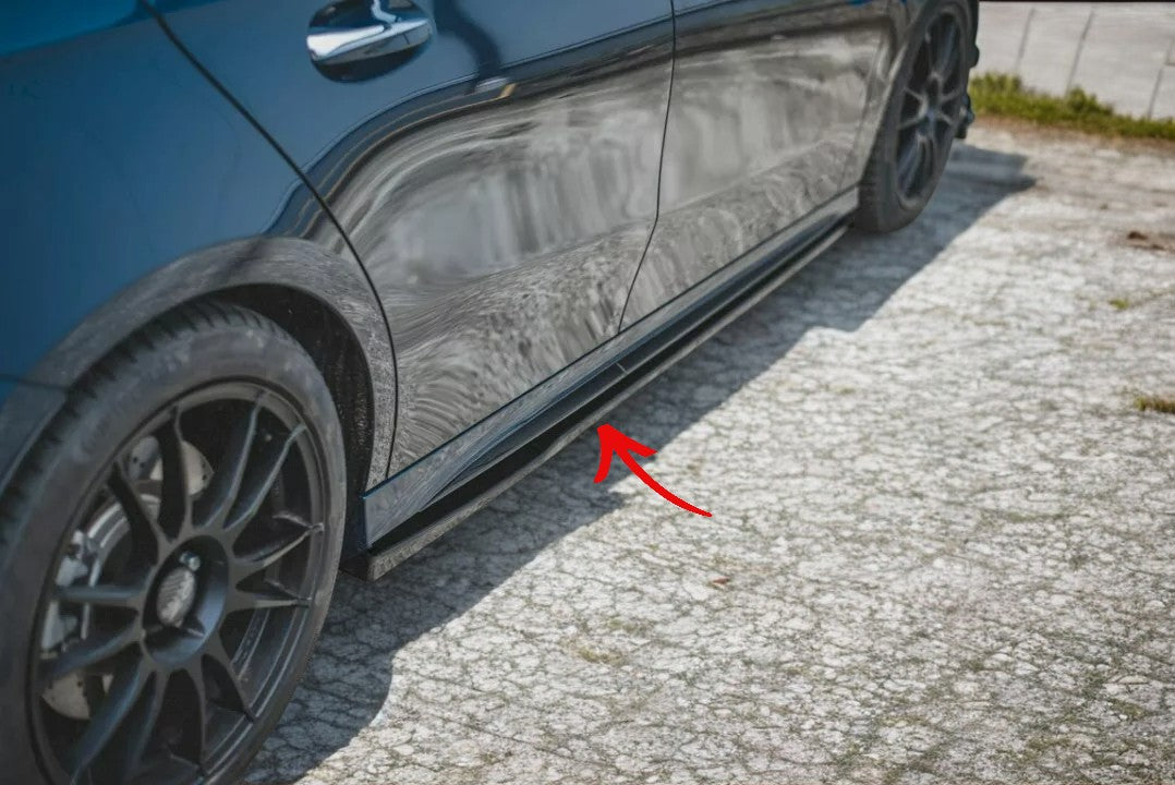 ✨MINIGONNE laterali Nero Lucido ABS Per Mercedes A35 AMG W177✨