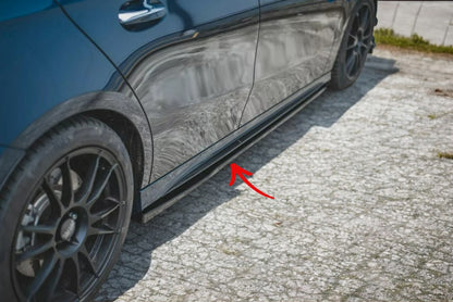 ✨MINIGONNE laterali Nero Lucido ABS Per Mercedes A35 AMG W177✨