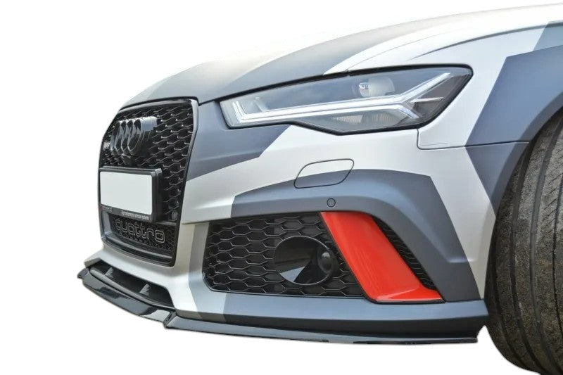 ✨SPLITTER anteriore design nero lucido ABS per Audi Rs6 C7 2013+✨