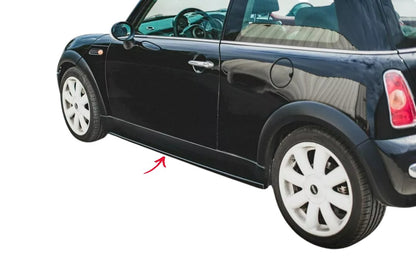 ✨Minigonne laterali Design Nero Lucido ABS Per Mini Cooper/One R50 2001-2006✨