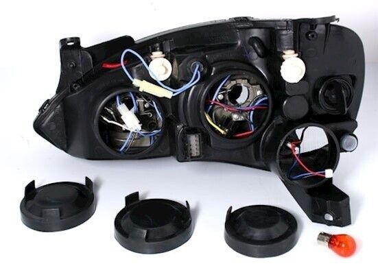 Angel Eyes Headlight Set for Opel Corsa C 00-06 in Black H7 Left Right 