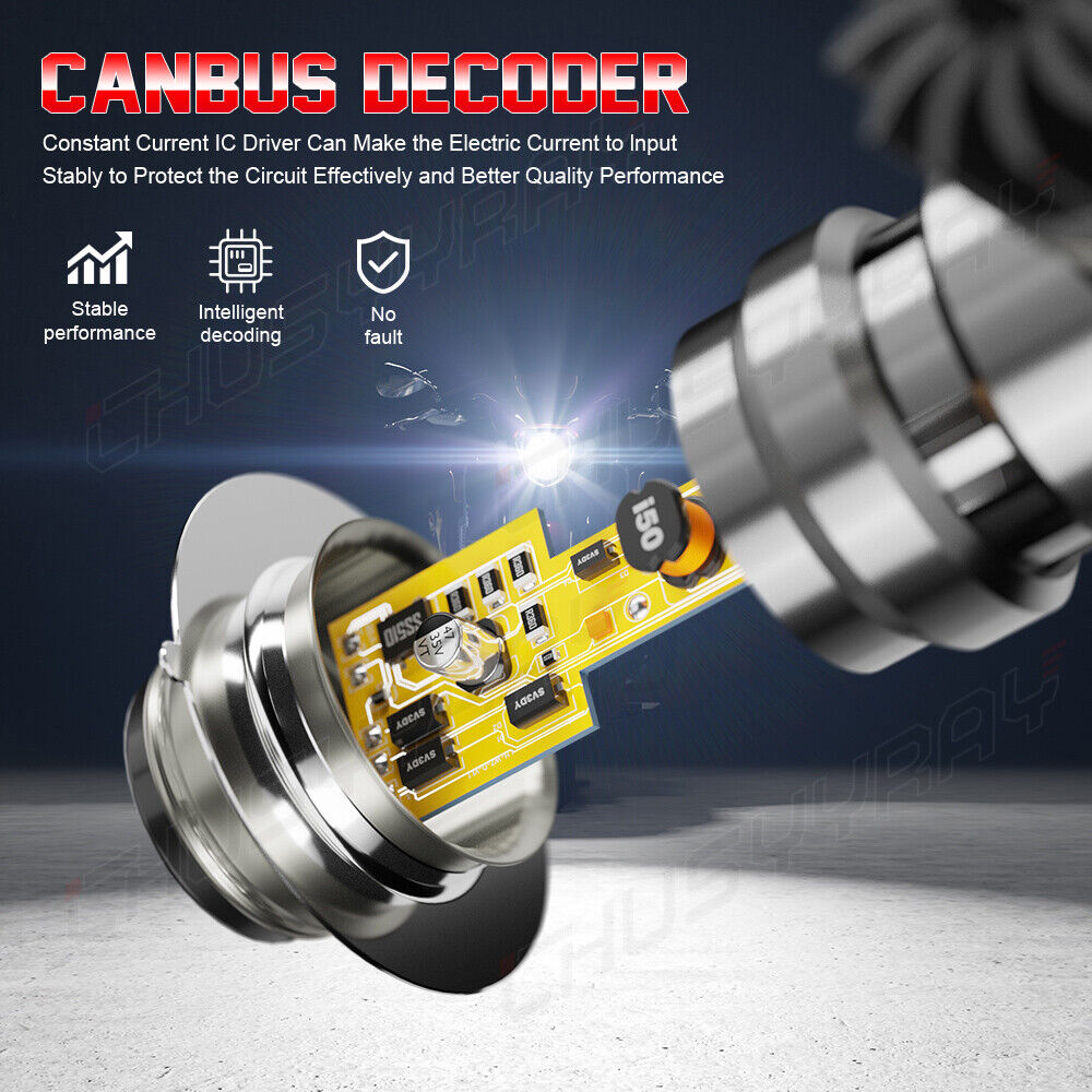 For Yamaha YFZ450 YFZ 450 YFZ450R LED 2004-2019 2020 2021 White Headlight Bulb 