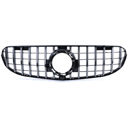 Aftermarket Black Chrome Sport Grille Compatible with Mercedes GLC X253 SUV Without Sports Package 2019 