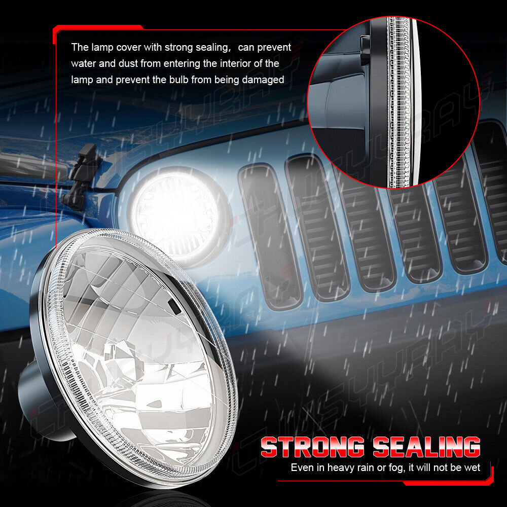 Per Ford F150 1975-1979Kit di conversione fari a LED rotondi da 7" H4abbaglianti